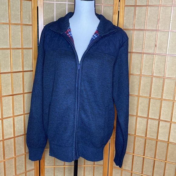 Scott James Jacket Navy Blue Knit Fully Lined NWT Jacket - Picture 1 of 12